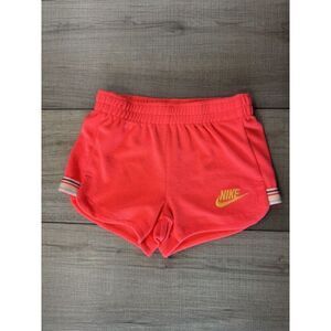 Nike Kids 3‎ 3T Toddler Girl's Shorts Neon Orange Terry Soft Elastic Waistband